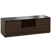 Zurich 236 64" TV Stand AV Cabinet in Linear Texture Brown with Black Glass Top