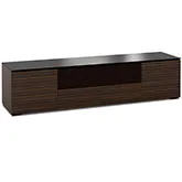 Zurich 245 85" TV Stand AV Cabinet in Linear Texture Brown with Black Glass Top