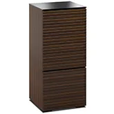 Zurich 517 AV Cabinet in Linear Texture Brown with Black Glass Top