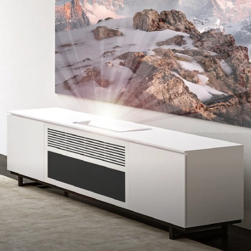 Miami 245 86" Cabinet in Gloss Warm White for Samsung SP-LSP9TF UST Projector