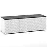Milan 237 64" TV Stand AV Cabinet in White with 3D Geometric Pattern Doors