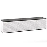 Milan 247 85" TV Stand AV Cabinet in White with 3D Geometric Pattern Doors