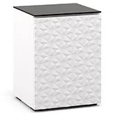 Milan 317 AV Cabinet in White with 3D Geometric Pattern Doors