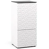 Milan 517 AV Cabinet in White with 3D Geometric Pattern Doors
