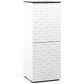 Milan 617 AV Cabinet in White with 3D Geometric Pattern Doors