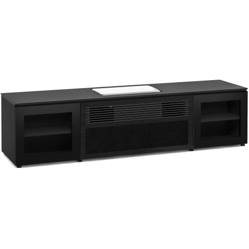 Oslo 245 86" Cabinet in Black Glass, Black Oak & Black for Samsung SP-LPU9D9 UST Projector