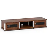 Synergy 132 Triple Width 65" AV Cabinet TV Stand in Cherry, Mesh Doors & Aluminum Frame