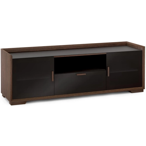 AV Basics SDAV2 7224 72" TV Stand in Wenge Espresso with Black Glass Doors