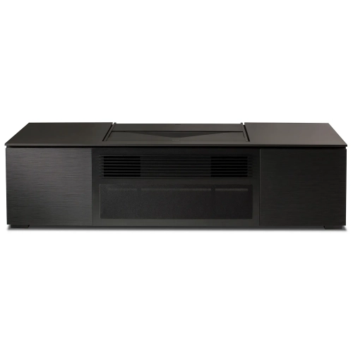 Chicago 85" Credenza in Textured Black Oak with Black Top for Sony VPL-VZ1000ES Projector