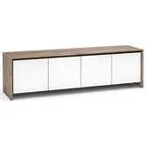 Barcelona 247 86" Quad Width AV Cabinet in Natural Walnut with Gloss White Doors