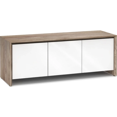 Barcelona 237GW 65" TV Stand AV Cabinet in Natural Walnut with White Gloss Doors
