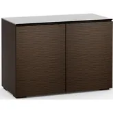 Berlin 323 44" TV Stand Cabinet in Textured Wenge with Black Glass Top
