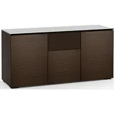 Berlin 336 65" TV Stand Cabinet in Textured Wenge with Black Glass Top