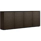 Berlin 347 88" Low Profile Wall Cabinet TV Stand in Textured Wenge with Black Top