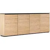 Denver 347 88" Low Profile Wall Cabinet TV Stand in Textured Oak with Black Top