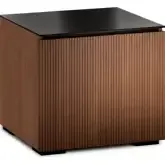 Manhattan 217 AV Cabinet in Medium Walnut with Black Glass Top