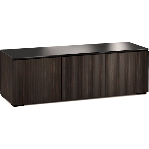 Manhattan 237 65" TV Stand AV Cabinet in Maro Ebony with Black Glass Top
