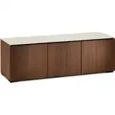 Manhattan 237 65" TV Stand AV Cabinet in Medium Walnut with Matte Taupe Top