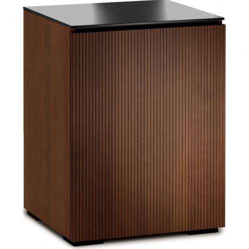 Manhattan 317 AV Cabinet in Medium Walnut with Black Glass Top