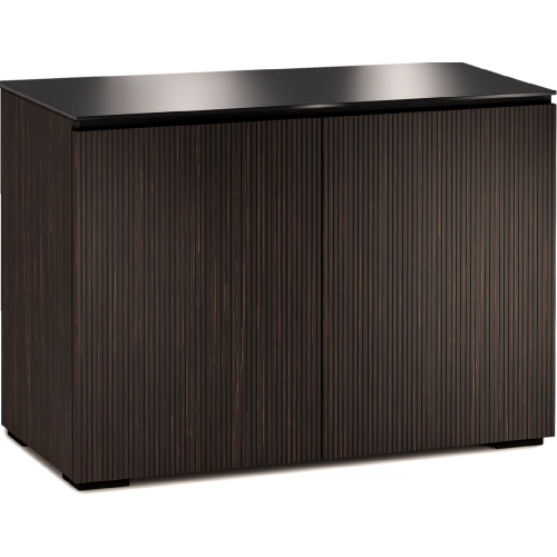 Manhattan 323 44" TV Stand AV Cabinet in Maro Ebony with Black Glass Top