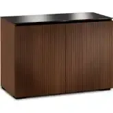 Manhattan 323 44" TV Stand AV Cabinet in Medium Walnut with Black Glass Top