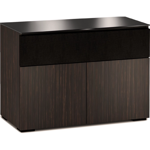 Manhattan 329 44" TV Stand AV Cabinet in Maro Ebony with Black Glass Top