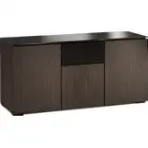 Manhattan 336 65" TV Stand AV Cabinet in Maro Ebony with Black Glass Top