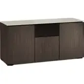 Manhattan 336 65" TV Stand AV Cabinet in Maro Ebony with Matte Taupe Glass Top