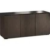 Manhattan 337 65" TV Stand AV Cabinet in Maro Ebony with Black Glass Top