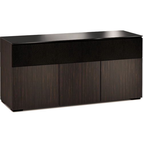 Manhattan 339 65" TV Stand AV Cabinet in Maro Ebony with Black Glass Top