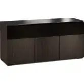 Manhattan 339 65" TV Stand AV Cabinet in Maro Ebony with Black Glass Top