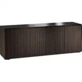 Manhattan 347 86" TV Stand AV Cabinet in Maro Ebony with Black Glass Top