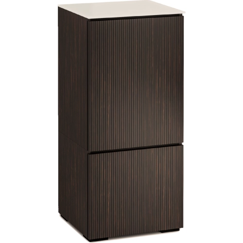 Manhattan 517 AV Cabinet in Maro Ebony with Matte Taupe Glass Top