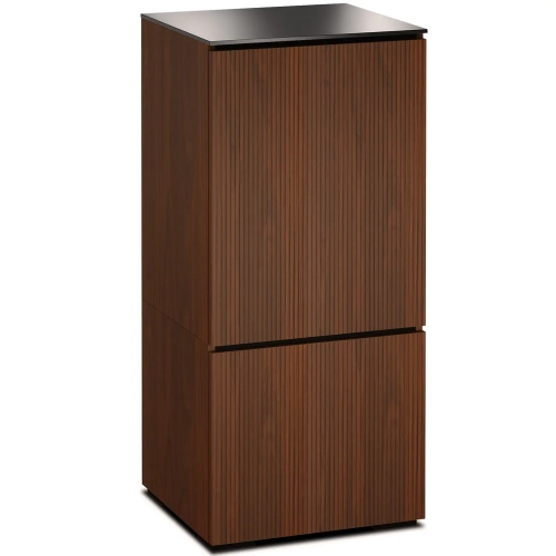 Manhattan 517 AV Cabinet in Medium Walnut with Black Glass Top