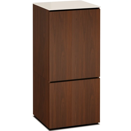 Manhattan 517 AV Cabinet in Medium Walnut with Matte Taupe Glass Top