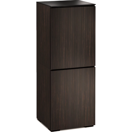 Manhattan 617 AV Cabinet in Maro Ebony with Black Glass Top
