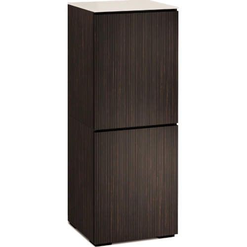 Manhattan 617 AV Cabinet in Maro Ebony with Matte Taupe Glass Top