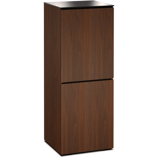 Manhattan 617 AV Cabinet in Medium Walnut with Black Glass Top