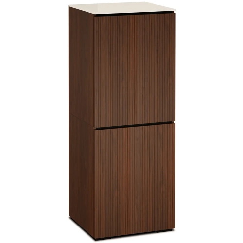 Manhattan 617 AV Cabinet in Medium Walnut with Matte Taupe Glass Top