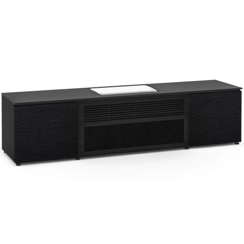 Chicago 245 86" Cabinet in Textured Black Oak & Black Top for Epson QS100 Projector