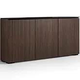 Manhattan 337 Low Profile Cabinet in Maro Ebony Finish & Black Glass