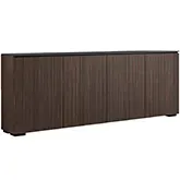 Manhattan 347 Low Profile Cabinet in Maro Ebony Finish & Black Glass