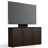 Berlin 337 64" Low Profile Wall Cabinet TV Stand with Mount in Textured Wenge with Black Top