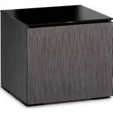 Seattle 217 AV Cabinet in Gray Oak & Black Glass