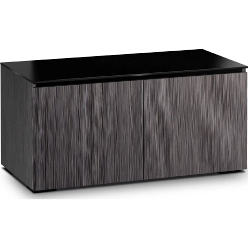 Seattle 221 44" TV Stand in Gray Oak & Black Glass