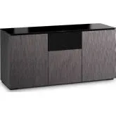 Seattle 336 65" TV Stand in Gray Oak & Black Glass