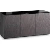 Seattle 337 65" TV Stand in Gray Oak & Black Glass