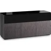 Seattle 339 65" TV Stand in Gray Oak & Black Glass