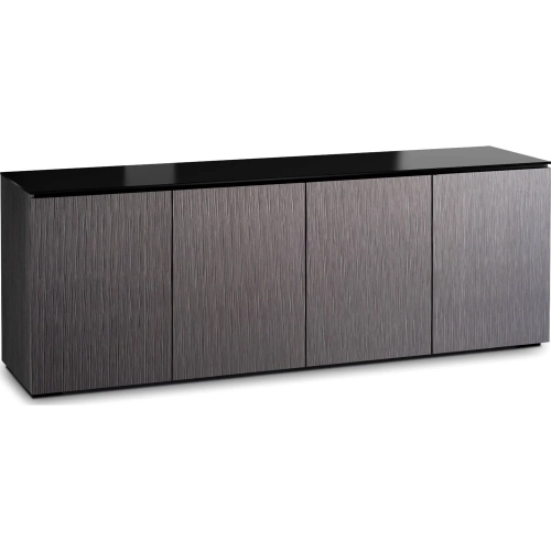 Seattle 347 85" TV Stand in Gray Oak & Black Glass