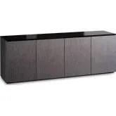 Seattle 347 85" TV Stand in Gray Oak & Black Glass